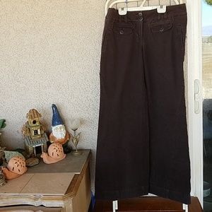 Anthropologie Ett Twa Dark Brown Wide Leg Pants 8